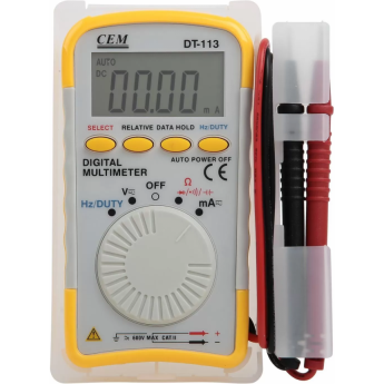 Мультиметр цифровой CEM-INSTRUMENTS DT-113 с ЖК-дисплеем, 4000 отсчетов Мультиметр цифровой CEM-INSTRUMENTS DT-113 с ЖК-дисплеем, 4000 отсчетов
