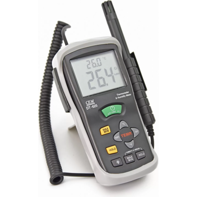 Термогигрометр цифровой CEM-INSTRUMENTS с выносным щупом и точкой росы DT-625