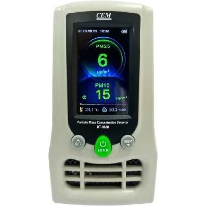 Счетчик пылевых частиц CEM-INSTRUMENTS с измерением PM2.5/PM10, формальдегида, ЛОС, температуры и влажности DT-9680